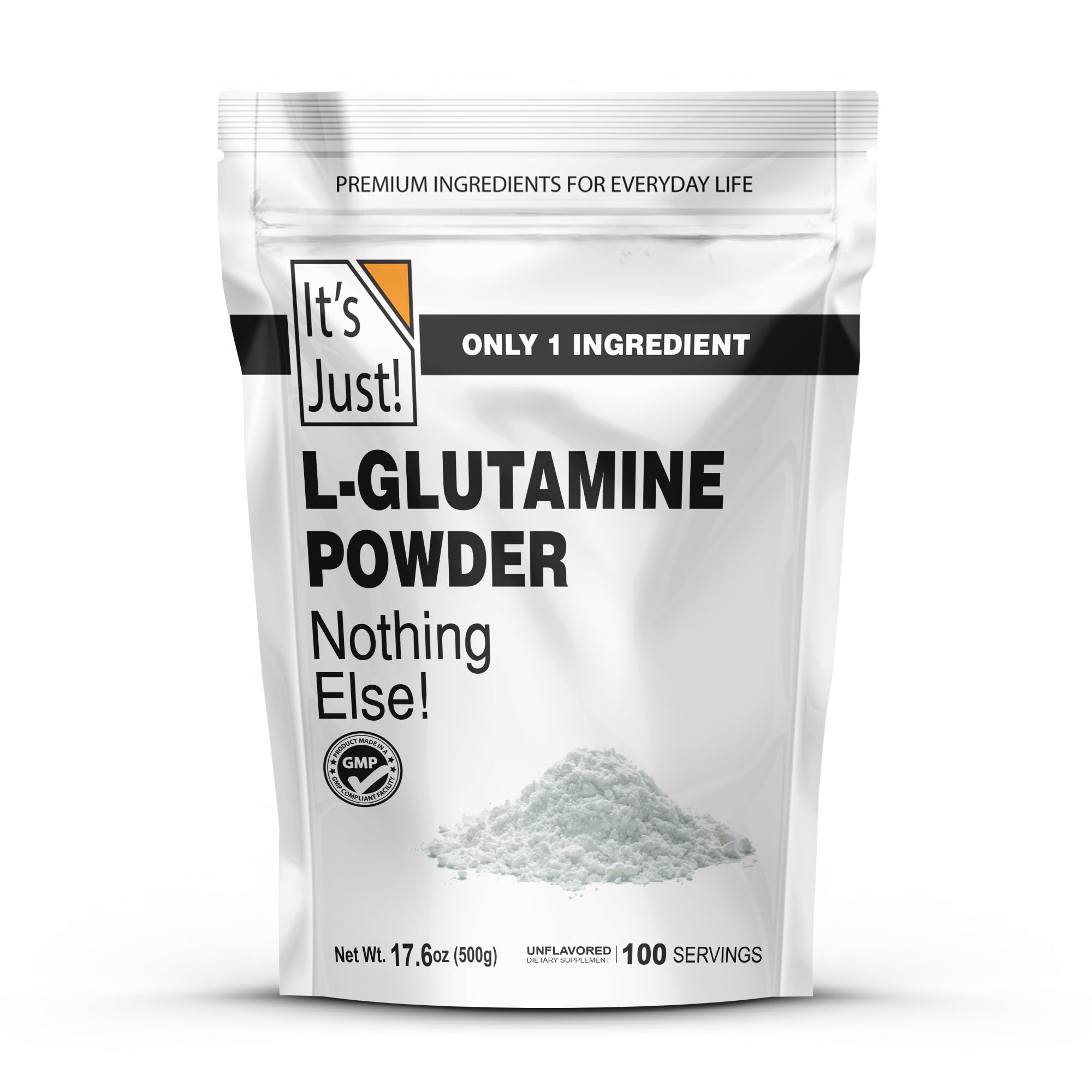 It's Just! L-Glutamine Powder 500 g front view
