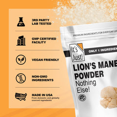 Close-up of lion's mane powder texture