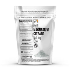 It's Just Magnesium Citrate Powder unflavored label close-up