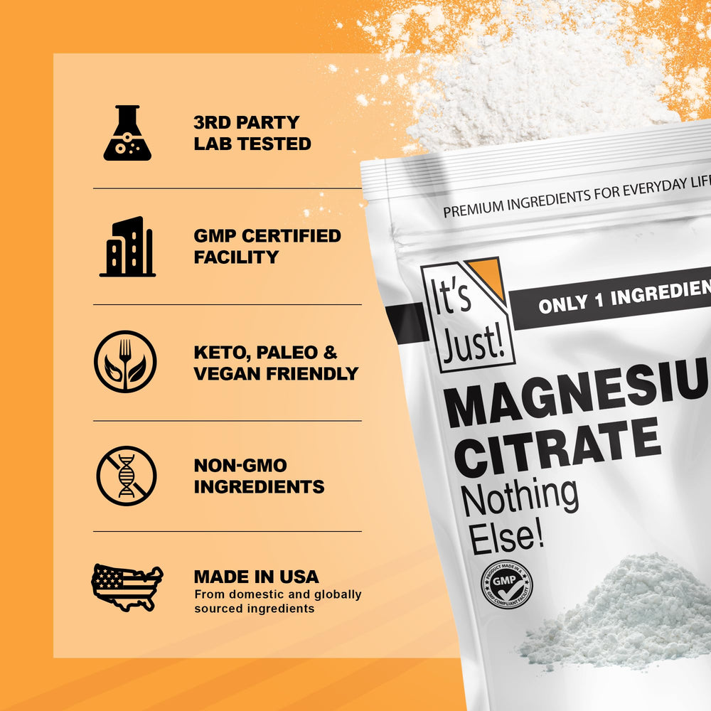 It's Just Magnesium Citrate Powder 15oz container packaging