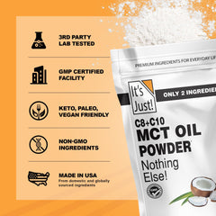 Hexane-free MCT oil powder label