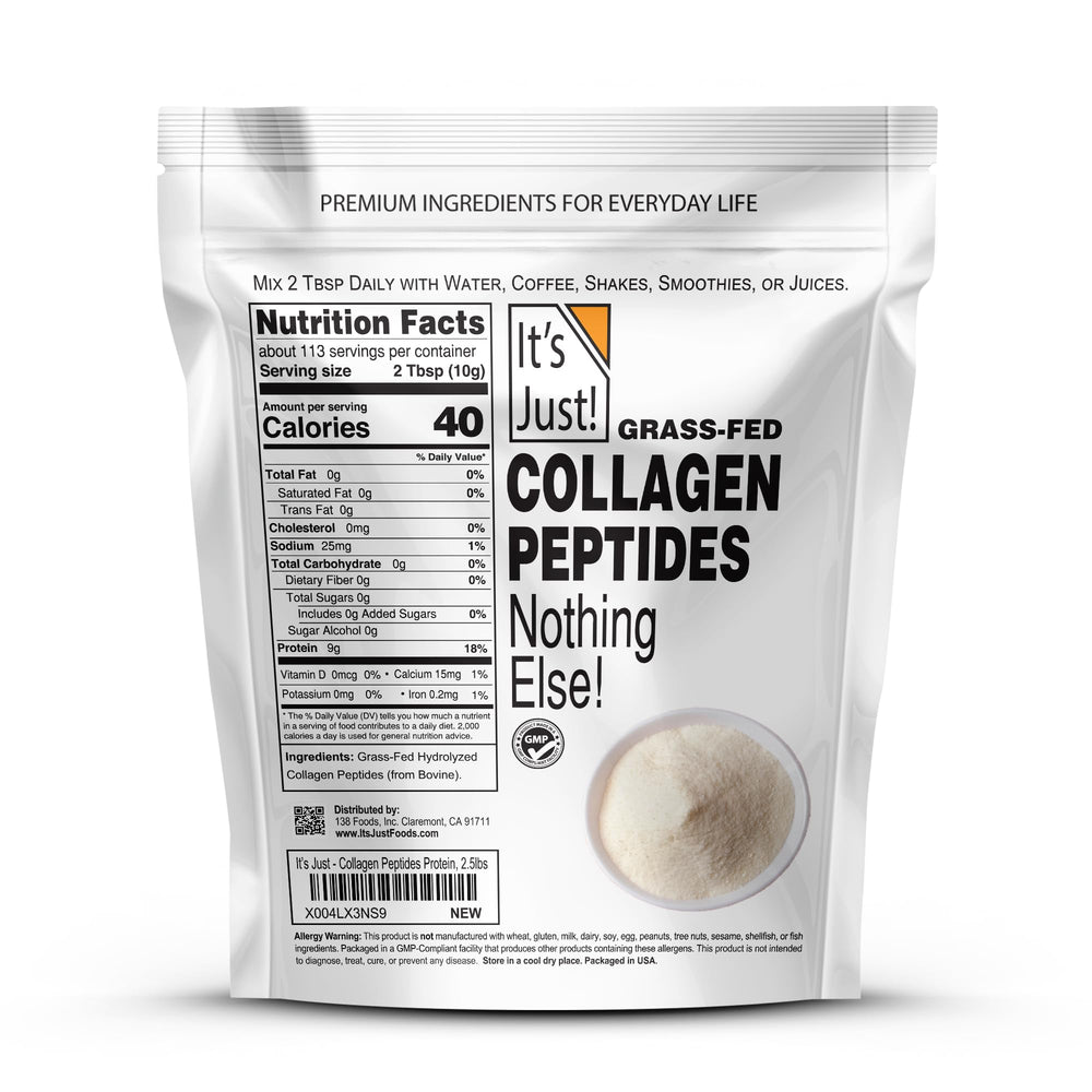 Its Just! collagen peptides pour shows easy mixing in hot or cold drinks.