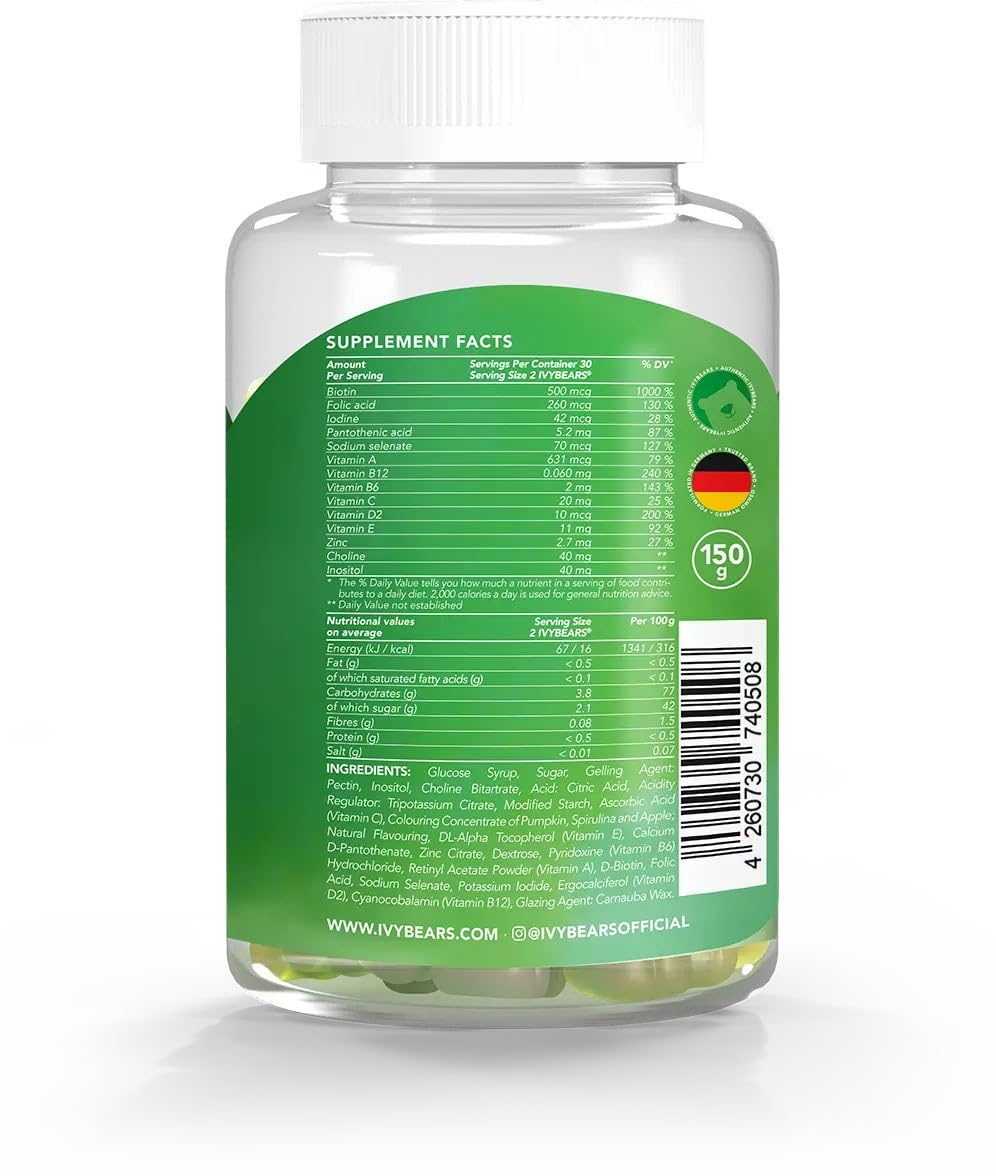 Gummies displayed to emphasize hair and nail health benefits