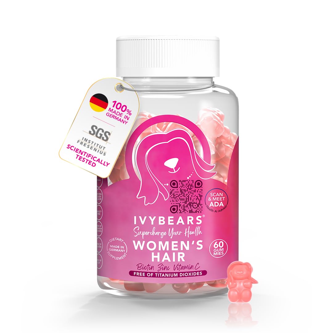 Bottle of IvyBears Women’s Hair Vitamin Gummies - 60 count