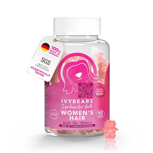 Bottle of IvyBears Women’s Hair Vitamin Gummies - 60 count