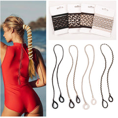 Ivyu sport hair ties braided on model show secure hold during workouts.