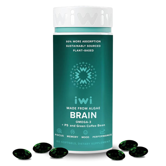 Iwi Life Brain Omega-3 bottle - front view