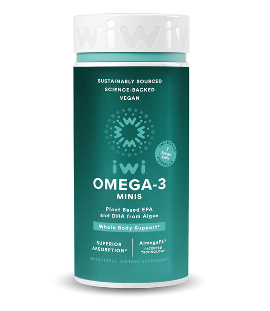Iwi Omega-3 Mini Softgels bottle with label