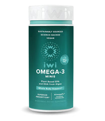 Iwi Omega-3 Mini Softgels bottle with label