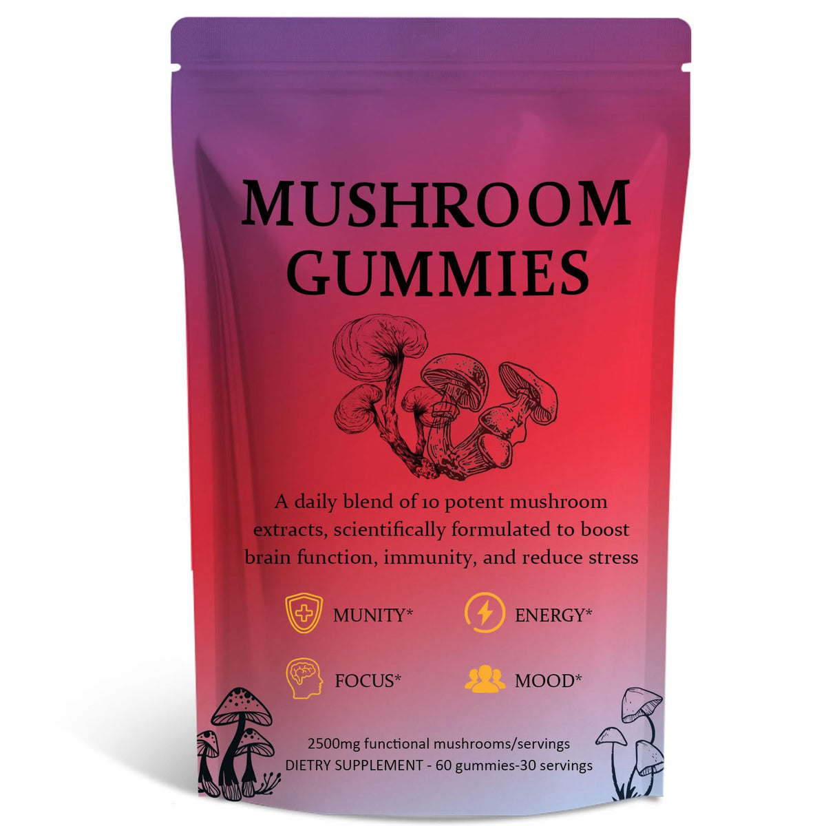 ixarco Mushroom Gummies bottle with label