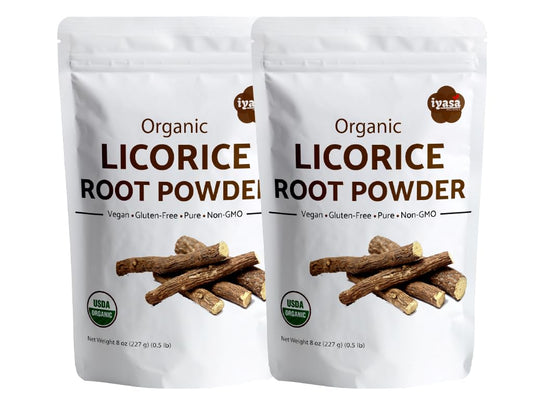 Iyasa Holistics Organic Licorice Root Powder 16 oz packaging label