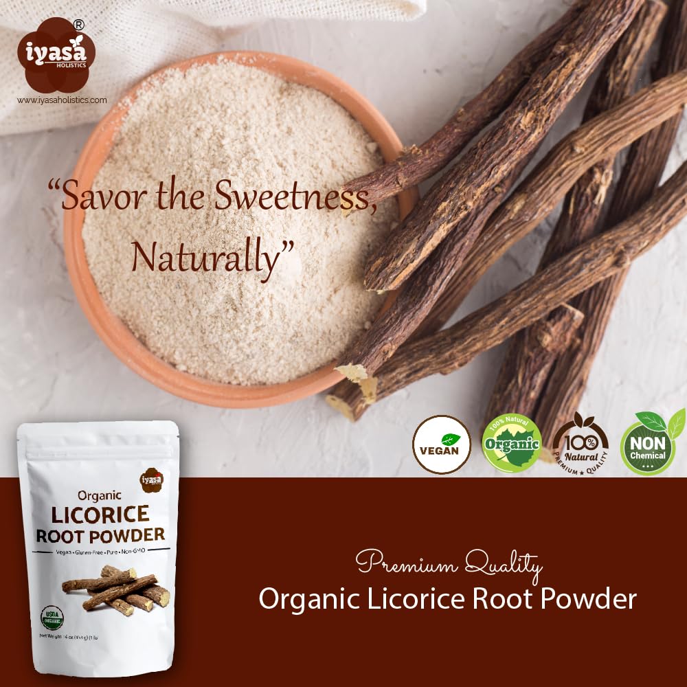 Licorice root powder used as candy flavoring agent