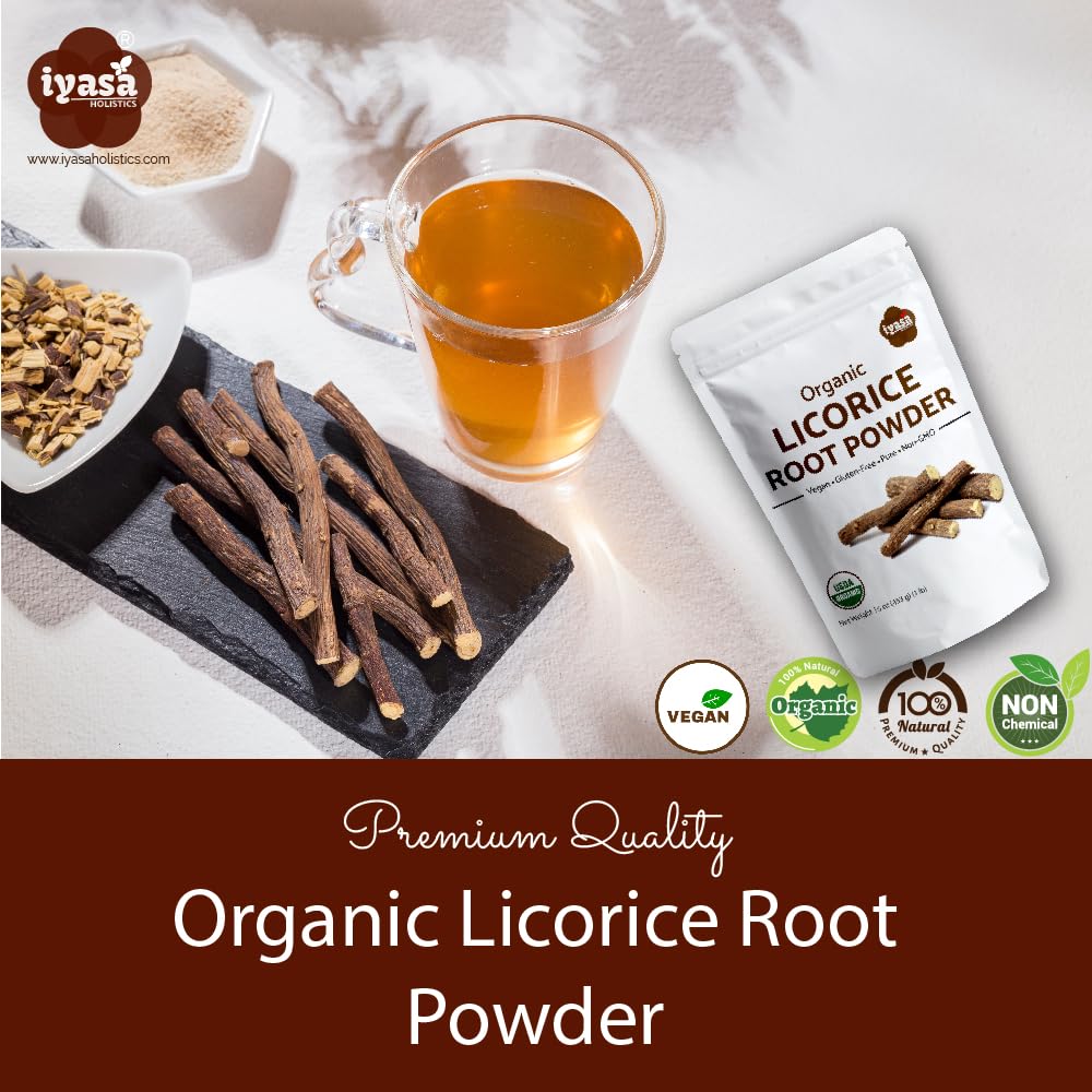 Powdered licorice mixed into herbal supplement