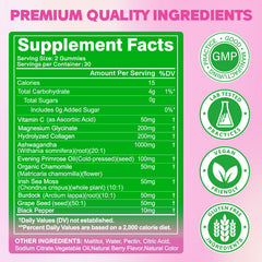 Gummies depicting stress relief and mood support