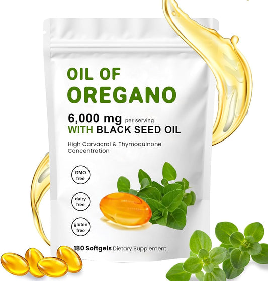 J-PRQ 2-in-1 Oil of Oregano Softgels bottle with 180-count