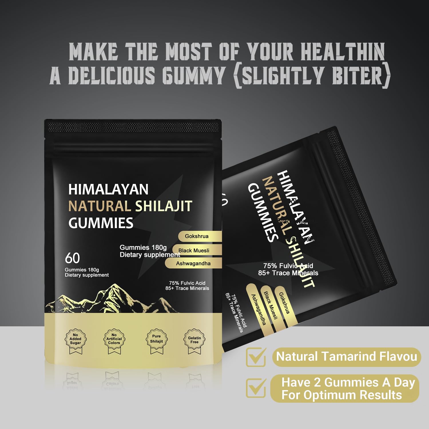 Shilajit gummies with Ashwagandha and adaptogens
