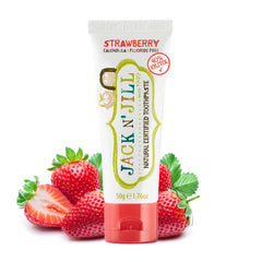 Front view of Jack N' Jill Natural Toothpaste for Babies and Infants in Strawberry flavor, 1.76 oz