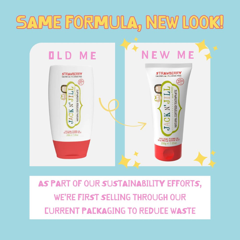 Front view of Jack N' Jill Mega Toothpaste tube 7.05 oz