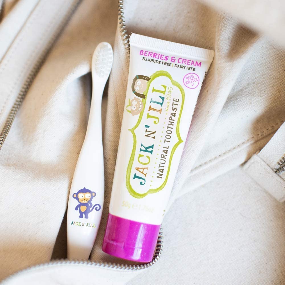Natural flavor and 40% xylitol content in Jack N' Jill toddler toothpaste