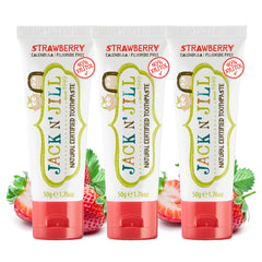 Main product image: Jack N' Jill Natural Toddler Toothpaste Strawberry flavor, pack of 3, 1.76 oz each