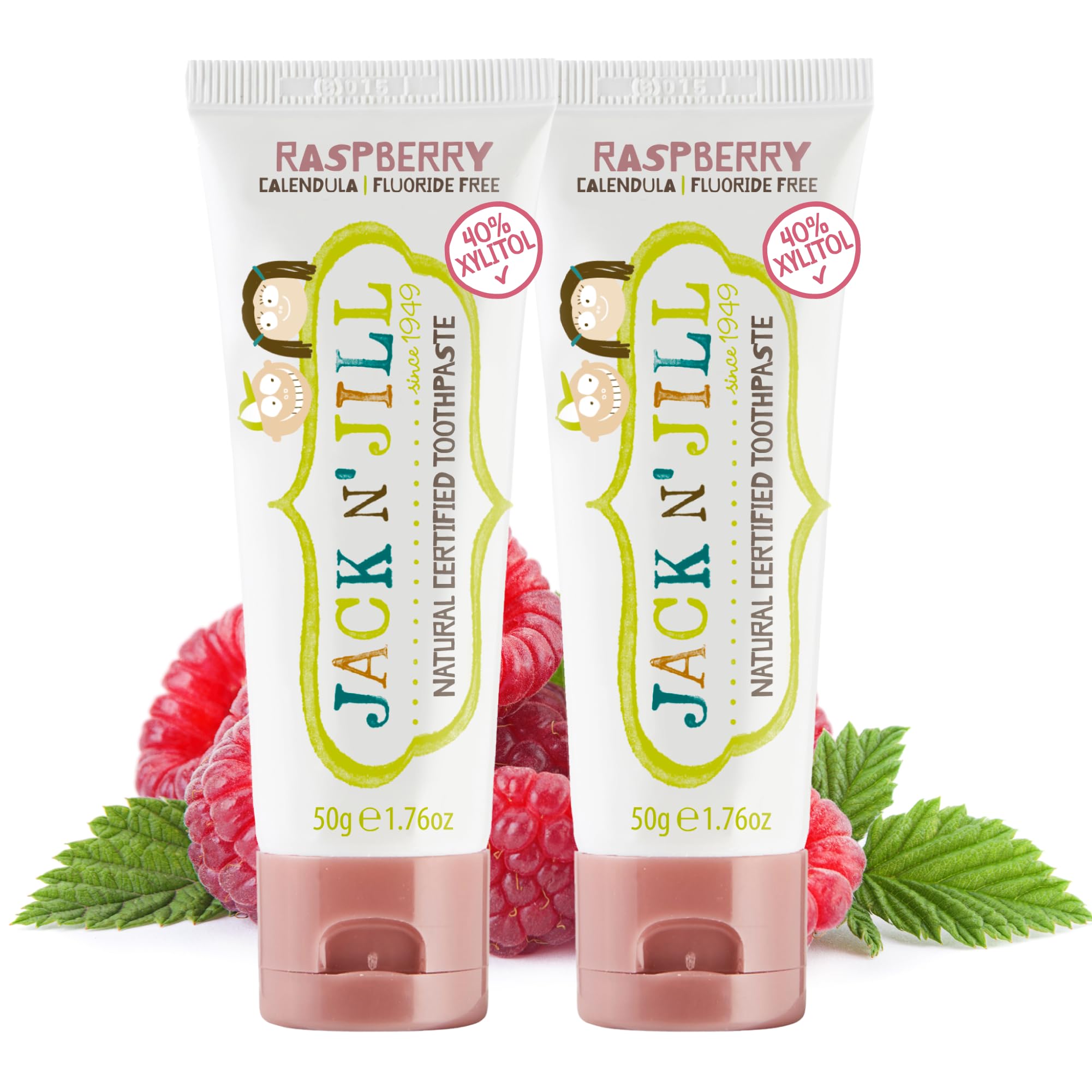Jack N' Jill Raspberry toothpaste tube front label