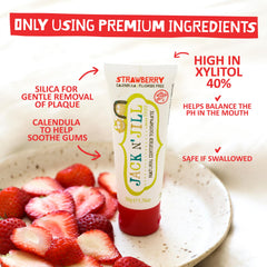 Natural organic fruit-flavored toothpaste for babies