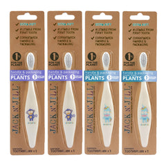 Jack N' Jill 4-pack toddler toothbrushes with assorted character handles