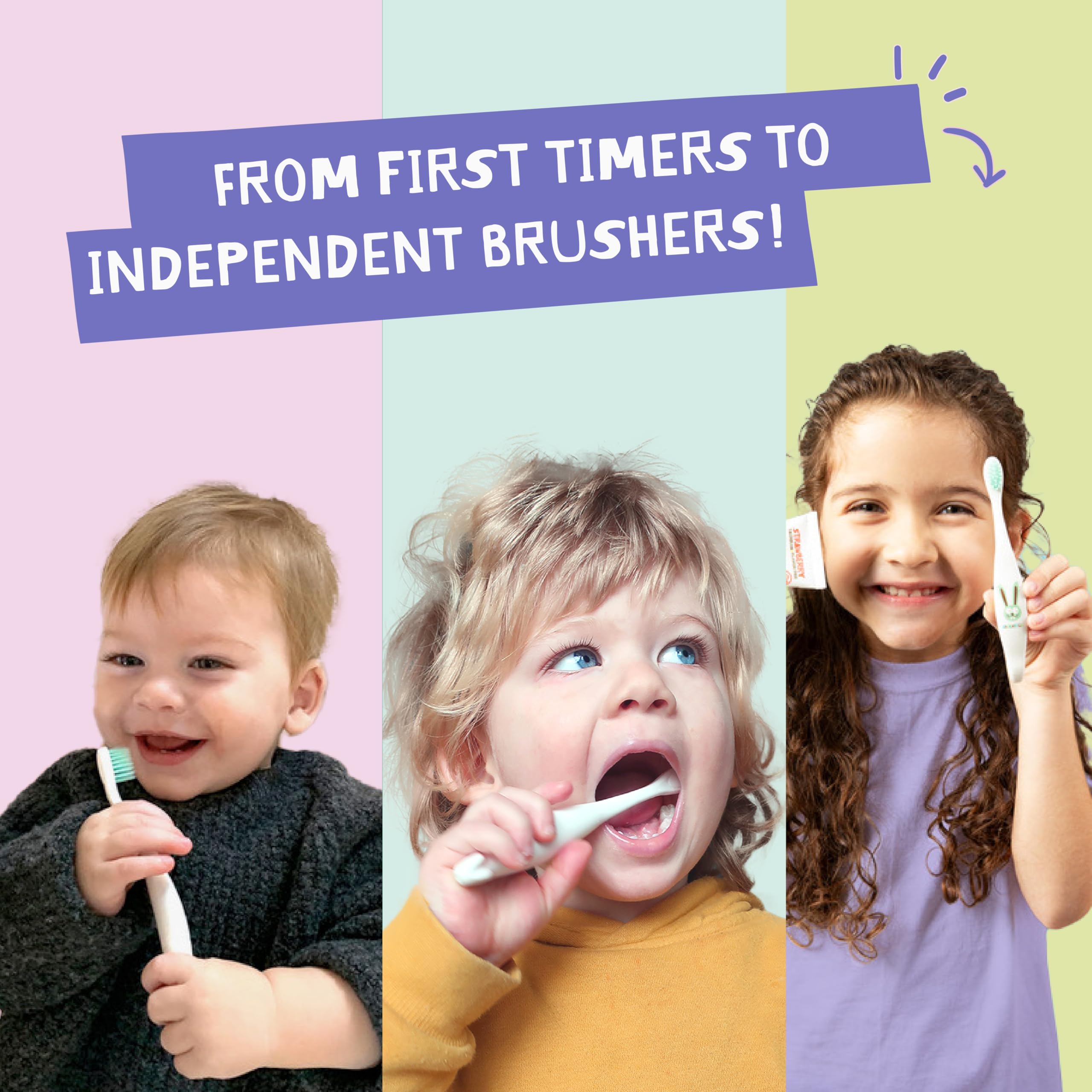 Cornhusk plant-based handle of Jack N' Jill toothbrush