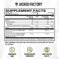 Front packaging of Jacked Factory Ashwagandha Gummies Cherry Splash