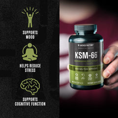 Label showing 5% withanolides on Jacked Factory Ashwagandha