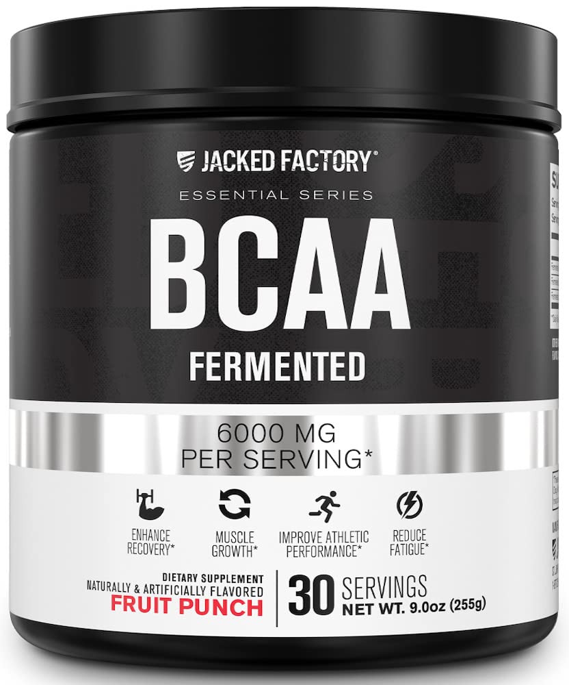 Label for Jacked Factory BCAA Powder Fermented Fruit Punch