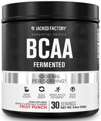 Label for Jacked Factory BCAA Powder Fermented Fruit Punch