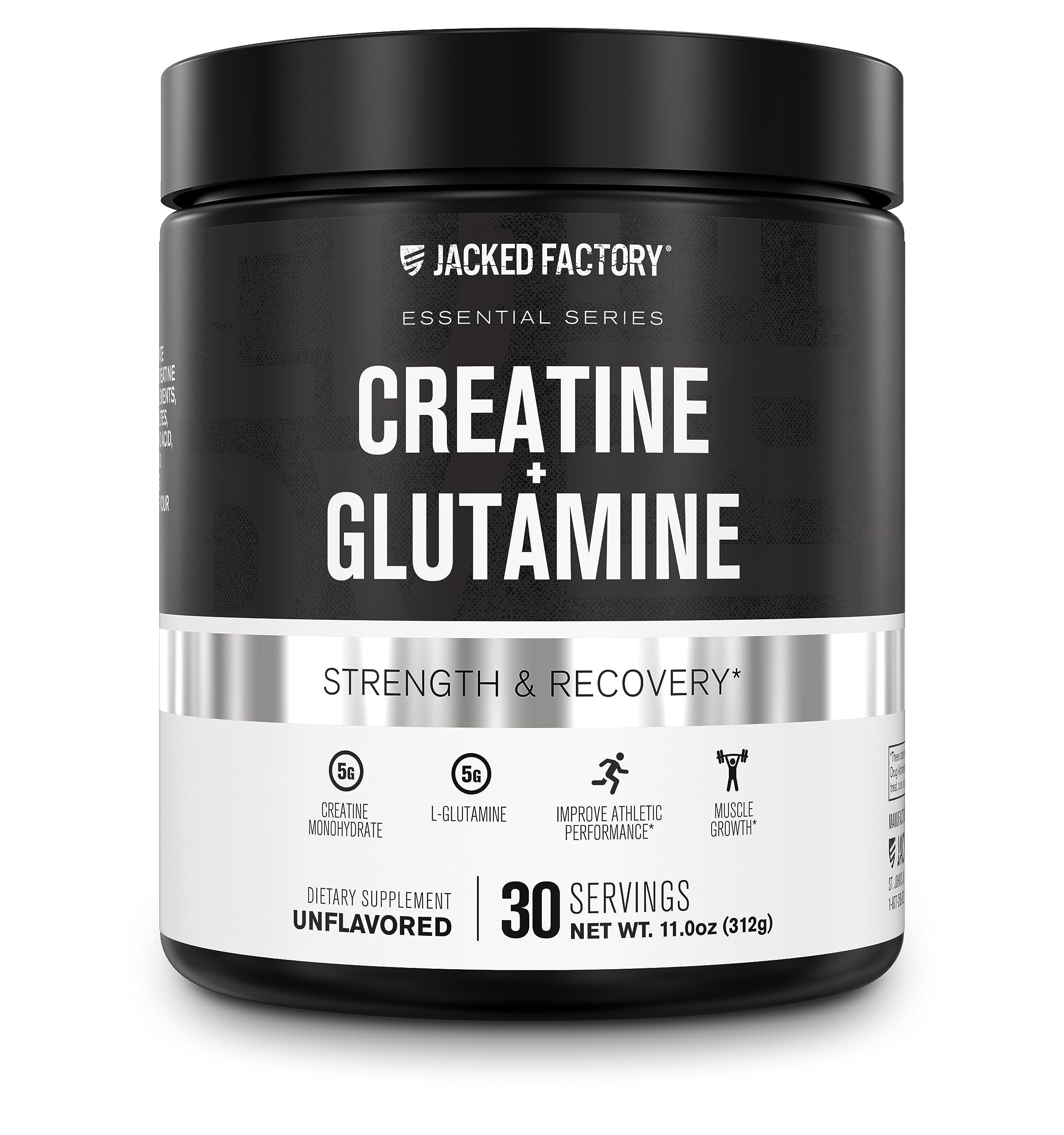 Jacked Factory Creatine + Glutamine bottle label front