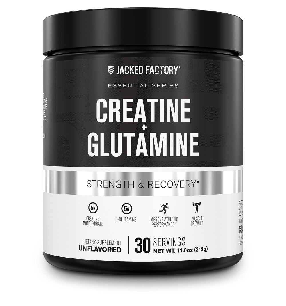 Jacked Factory Creatine + Glutamine bottle label front