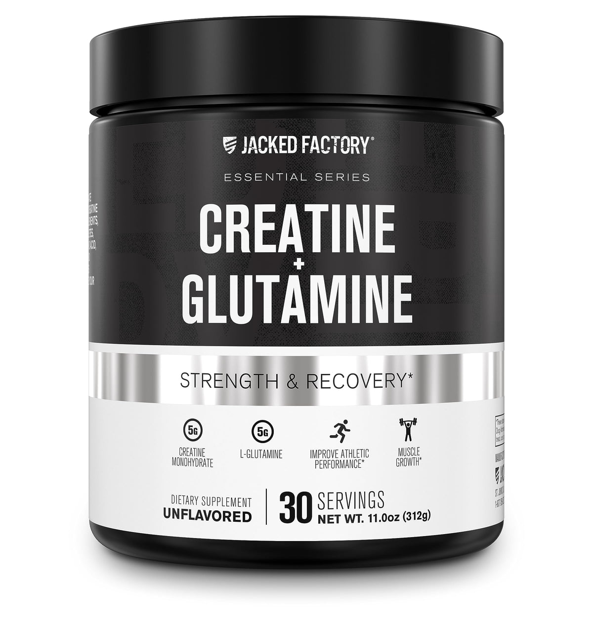 Jacked Factory Creatine + Glutamine bottle label front