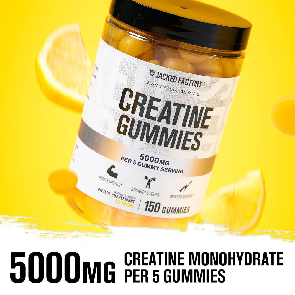 Close-up of lemon-flavored Creatine Monohydrate gummies