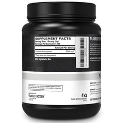 Vegan-friendly, unflavored creatine monohydrate packaging