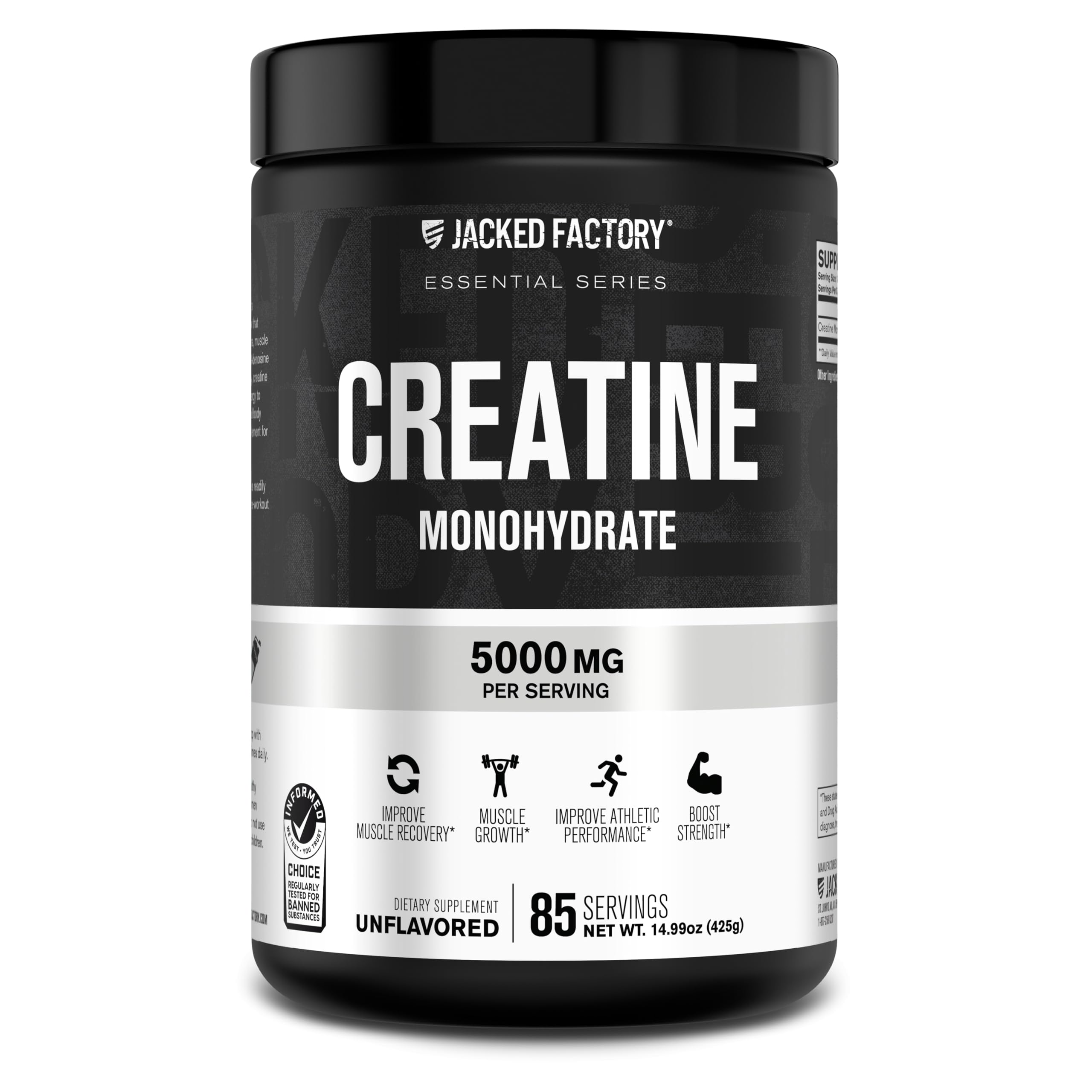 Front view of Jacked Factory Creatine Monohydrate 425g