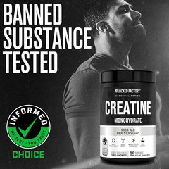 Scoop of creatine monohydrate showing 5000mg per scoop