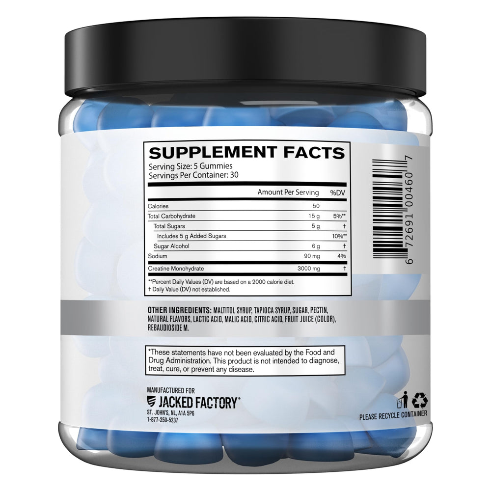 cGMP facility label with gummies in the background