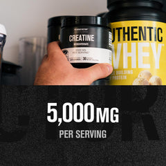Nutrition label on Jacked Factory Creatine Monohydrate bottle