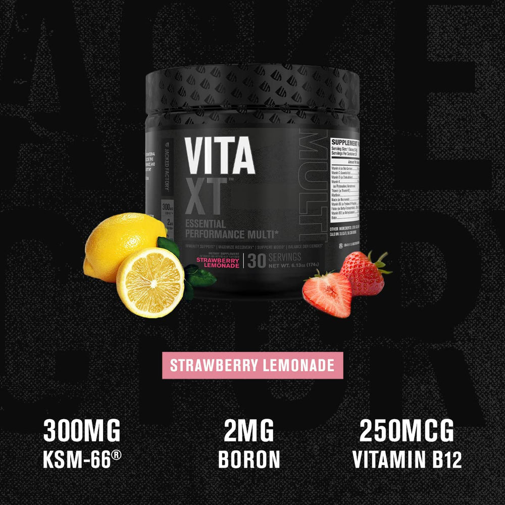 Close-up of Vita XT Powder nutrition label
