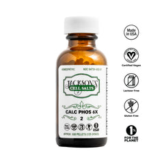 Bottle label showing Calcarea phosphorica 6X HPUS