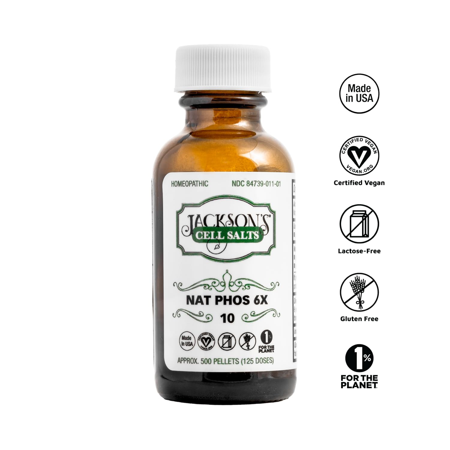 Close-up of Natrum phosphoricum 6X HPUS on bottle label