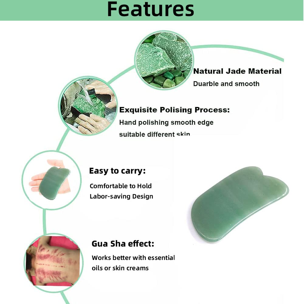 Natural jade stone massage tool close-up