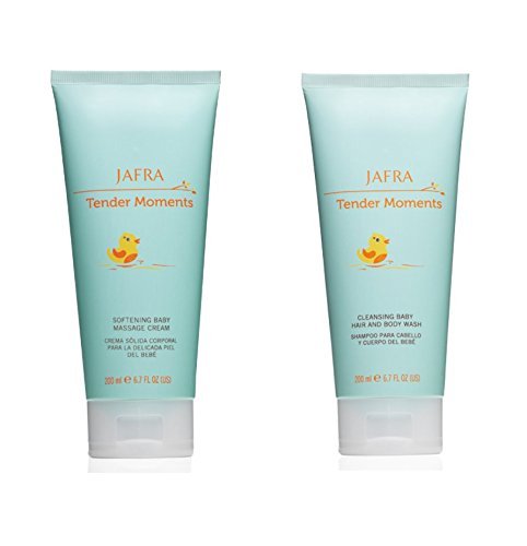 Jafra Tender Moments 2-Piece Set Original Scent: Hair and Body Wash and Baby Massage Cream