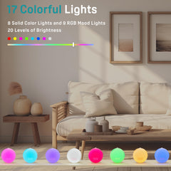 JALL Sunrise Alarm Clock night lights, 17 colors for cozy mood lighting.