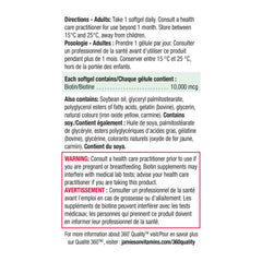 Dosage directions for Jamieson Biotin 10,000 mcg (90 softgels)