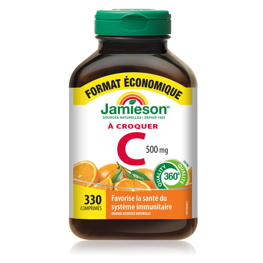 Close-up of 500mg Vitamin-C chewables Tangy Orange