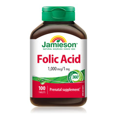 Jamieson Folic Acid 1 mg bottle front label